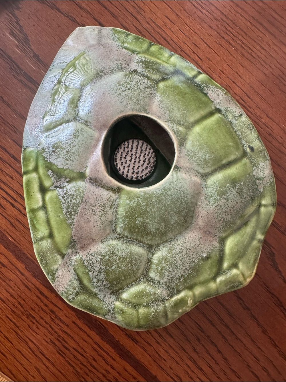 Vintage Arts And Crafts Pottery Turtle Shell Flower Frog Ikebana Ceramic Studio